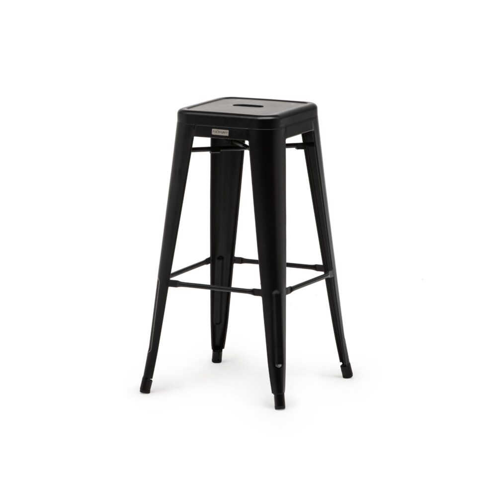 Tolix Style Bar Stool - Stackable - Black