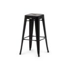 Tolix Style Bar Stool - Stackable - Black