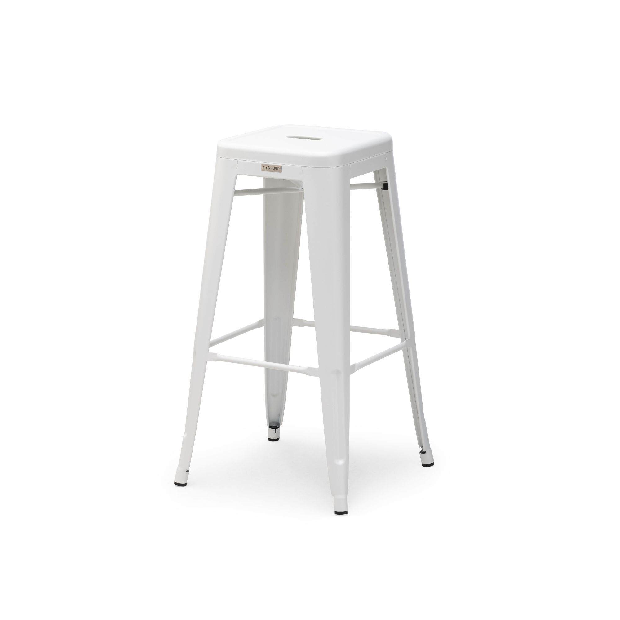Tolix Style Bar Stool - Stackable - White