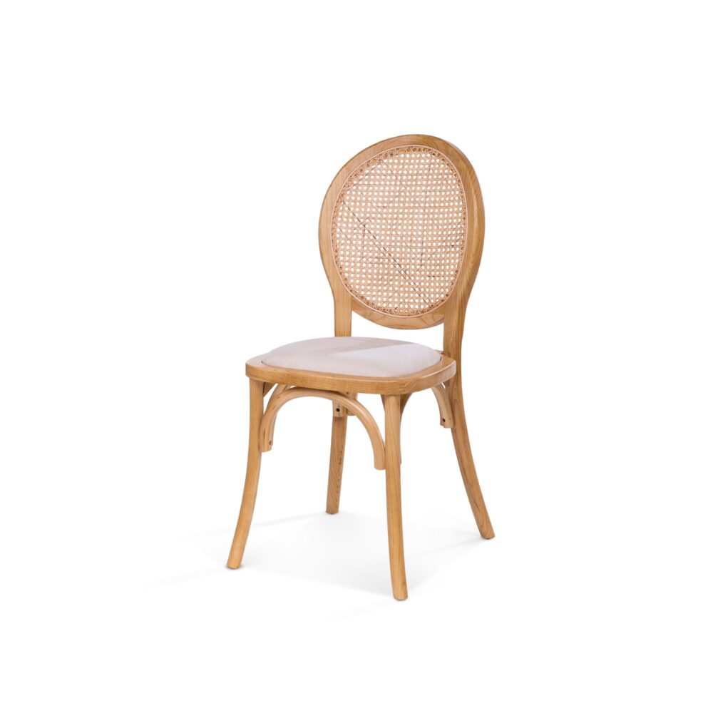 Louis - Chaise Stack - Assise Velours Crème