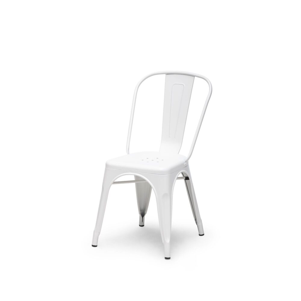 Chaise de style Tolix - Chaise empilable - Blanc