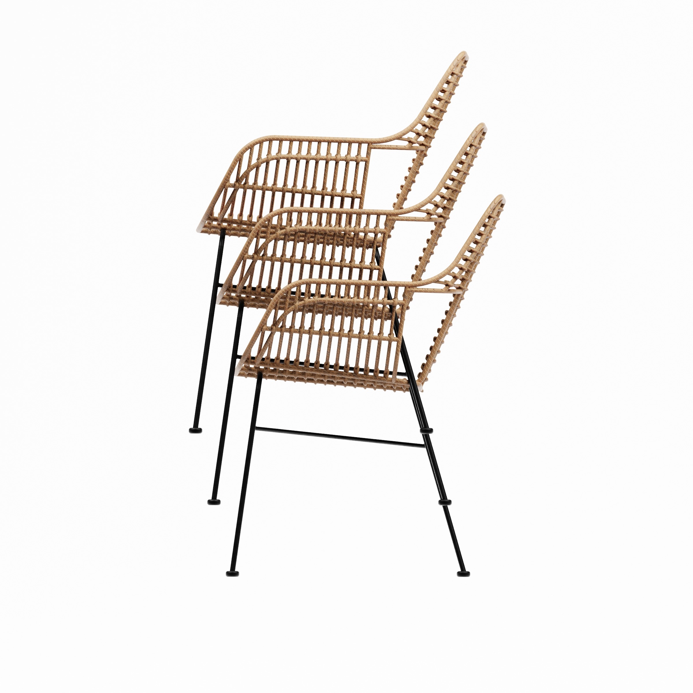 PALM_ARMCHAIR_Black_Beige_Stack 3