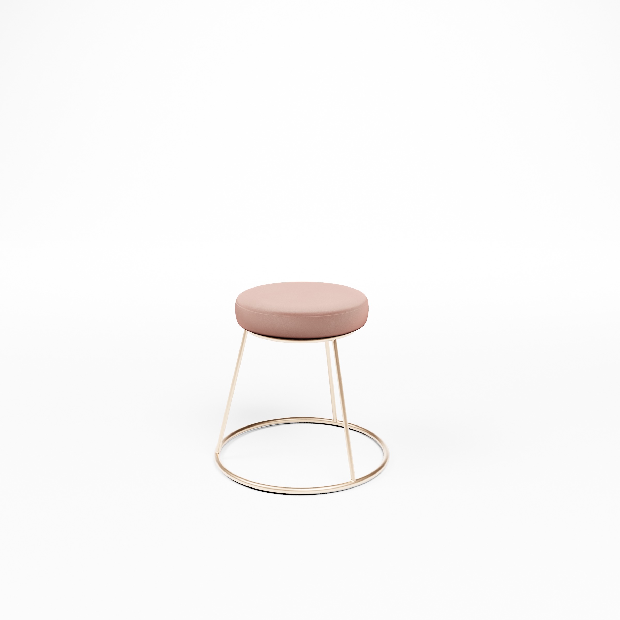 ALICE STOOL_GOLD_VELVET.PINK_Vue basse