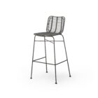 Palm Bar Stool - Rattan - Black