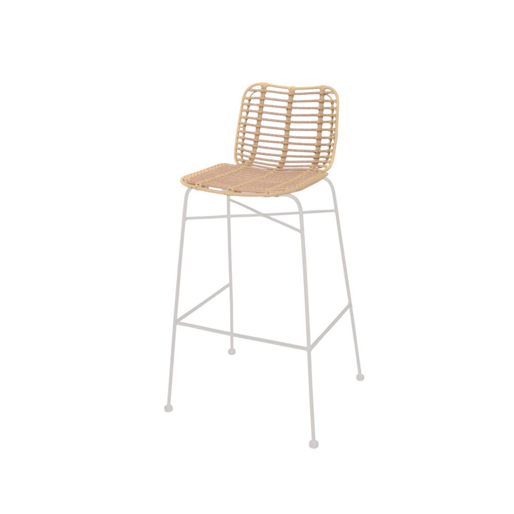 Palm Bar Stool - Rattan - White