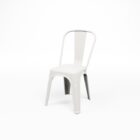 TOLIX PP_CHAIR_BLANC_Vue basse Façade de chaise empilable Tolix Style en polypropylène blanc. Idéale pour les food trucks, les festivals de street food, les parcs de loisirs et de jeux, les concepts éphémères et autres événements colorés.