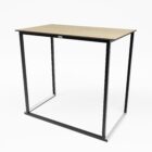 KUBO GRANDE PARTY_BLACK_120x70_LHC12.CTRA (classic travertine)_Low view Black Kubo Grande bar table by Flexfurn with classic travertine HPL tabletop